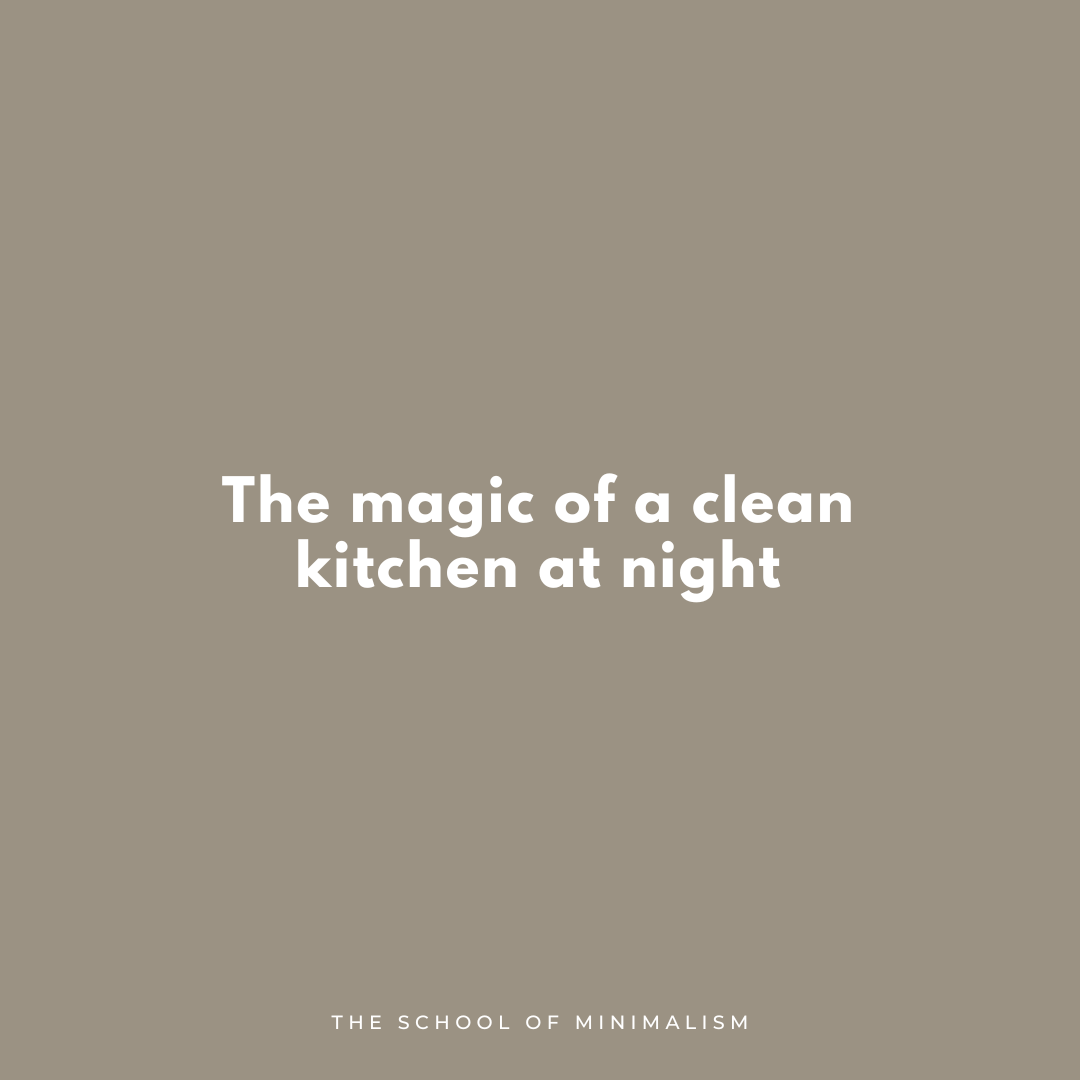 The magic of a clean kitchen at night